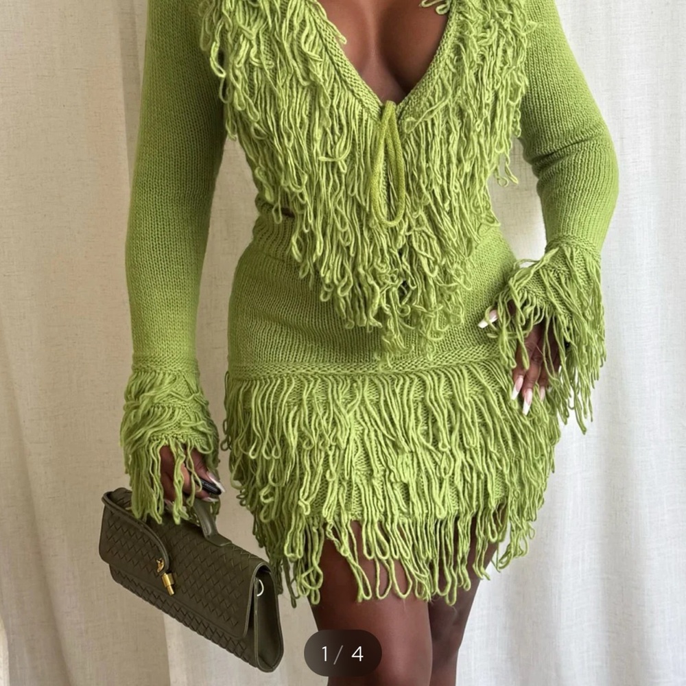 “A Little Frisky” Tassel Trim Skirt Set